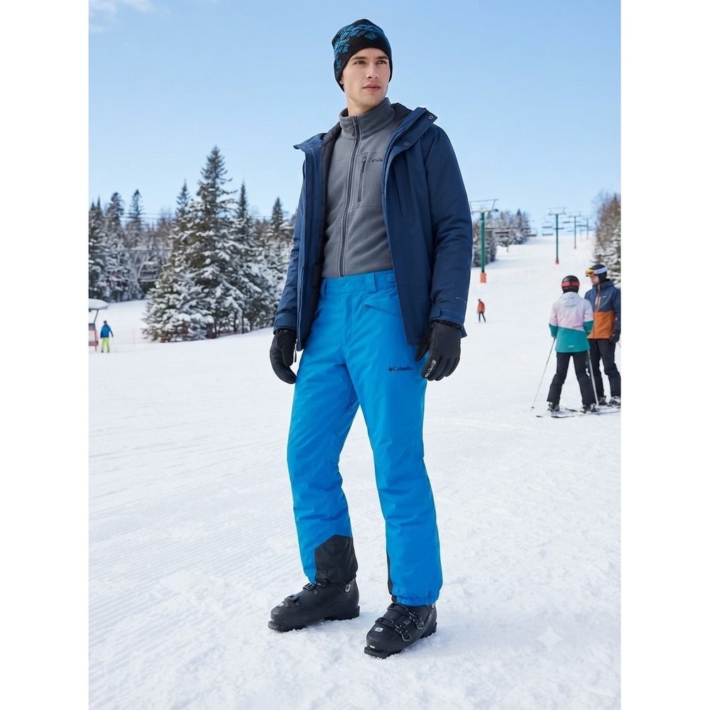 Columbia Large Blue Omni Tech Ski Snowboard Pants Waterproof Cargo Winter
